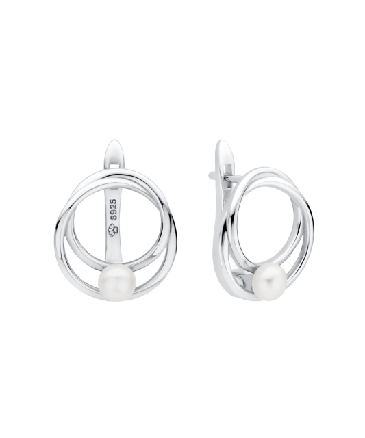 Sudraba auskari ar pērlēm - Goldinga