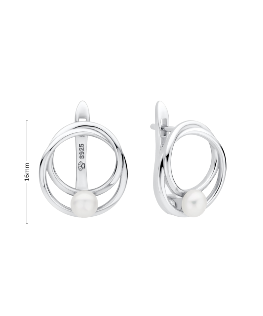 Sudraba auskari ar pērlēm - Goldinga