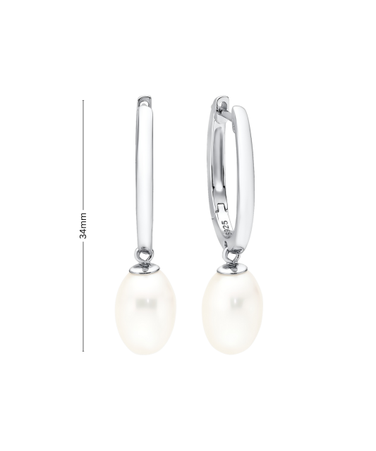 Sudraba auskari ar pērlēm - Goldinga