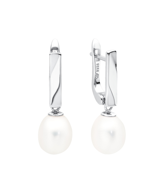 Sudraba auskari ar pērlēm - Goldinga