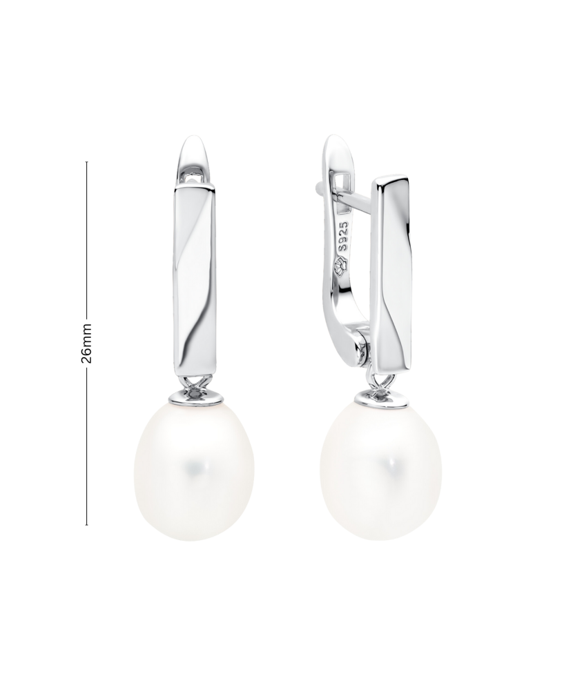 Sudraba auskari ar pērlēm - Goldinga