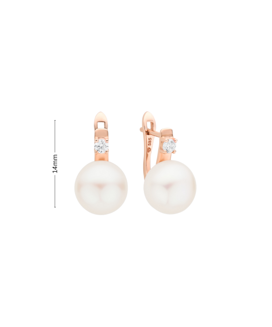 Zelta auskari ar pērlēm un cirkoniju - Goldinga