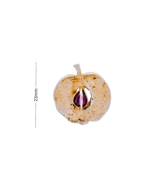 Sidabrinė sagė su granatu "Obuoliukas"  - Goldinga