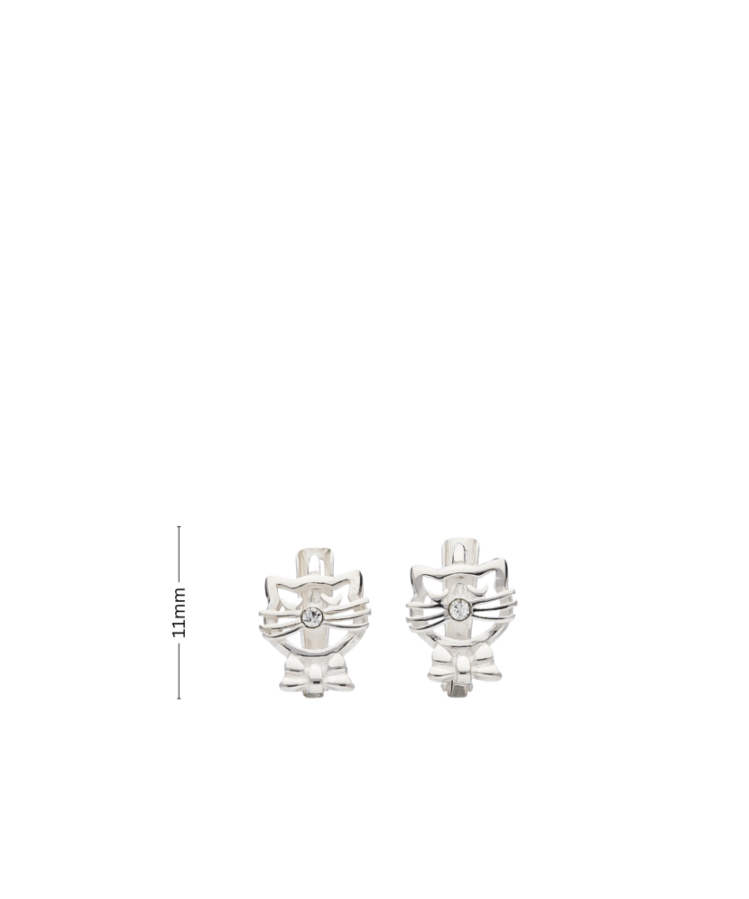 Серьги из серебра с цирконами "Кот"