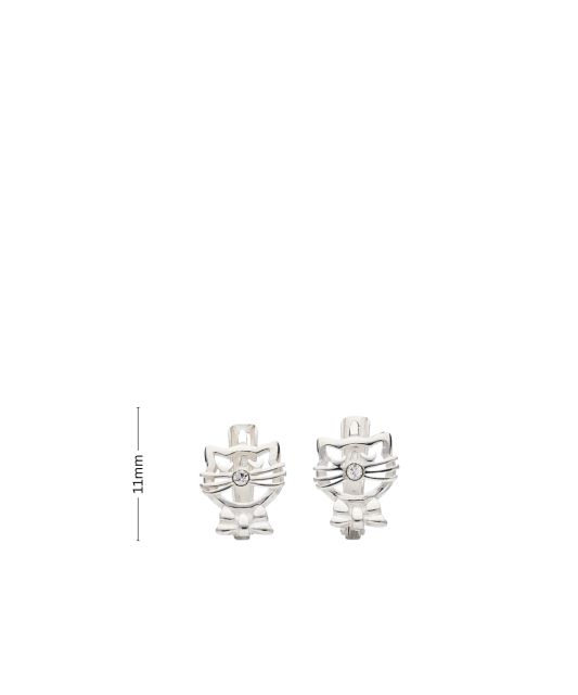 Серьги из серебра с цирконами "Кот"