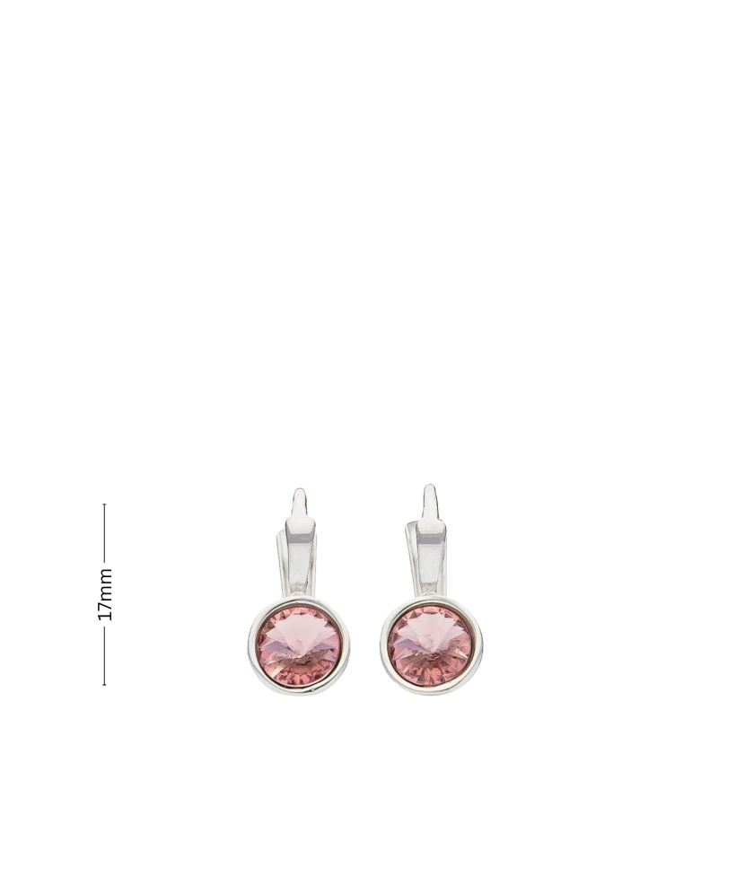 Sidabriniai auskarai su kristalais  - Goldinga