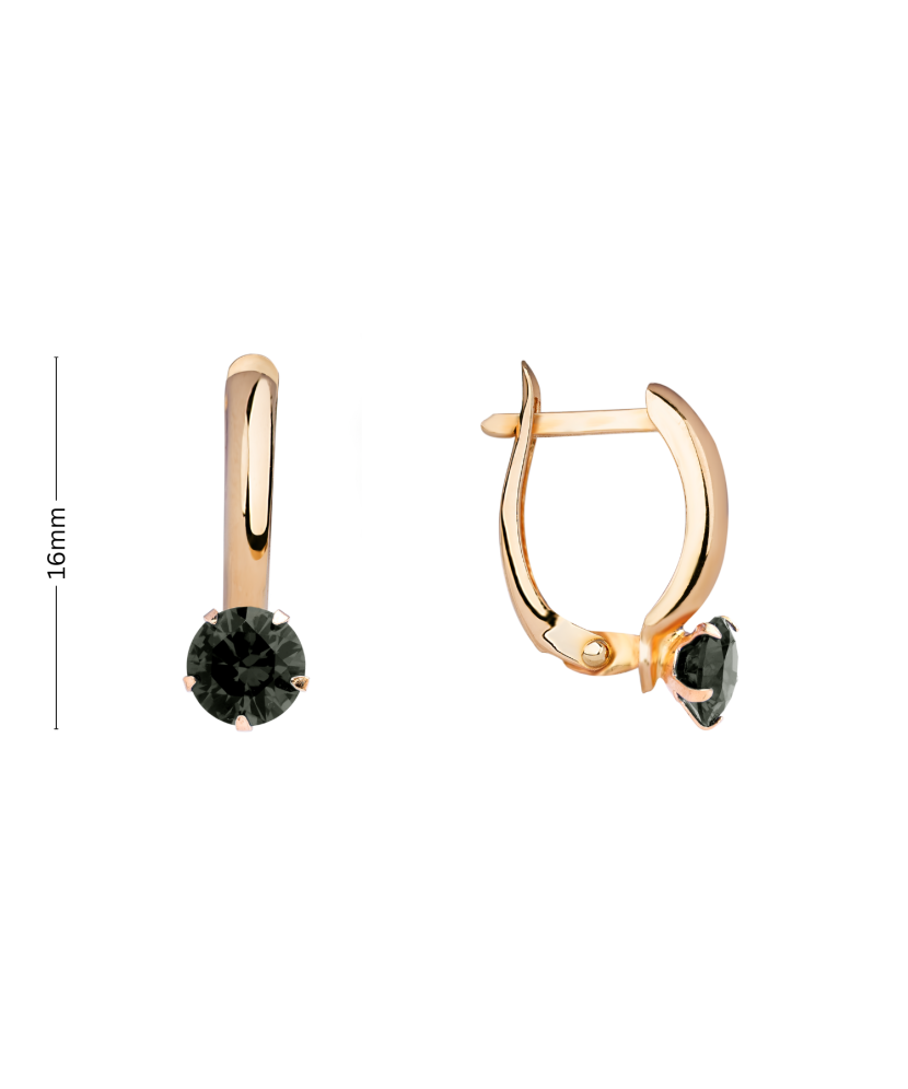 Золотые серьги с цирконами