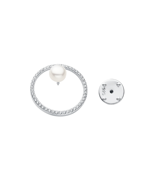 Sudraba sakta ar pērli un cirkonijiem