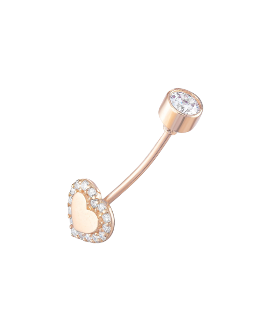 Zelta auskars ar cirkoniju nabā "Sirds" - Goldinga