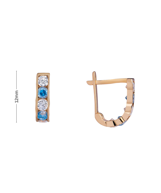 Золотые серьги с цирконами