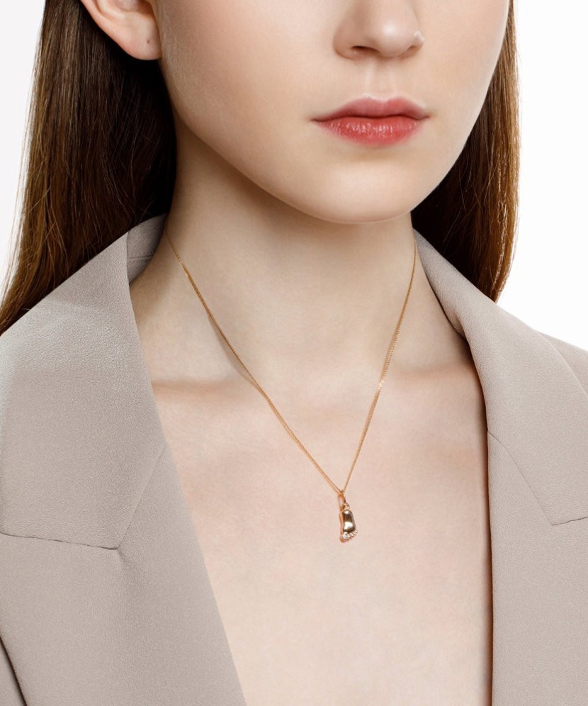 Zelta piekariņš ar cirkoniju "Pēdiņa" - Zelta Kuloni - Goldinga