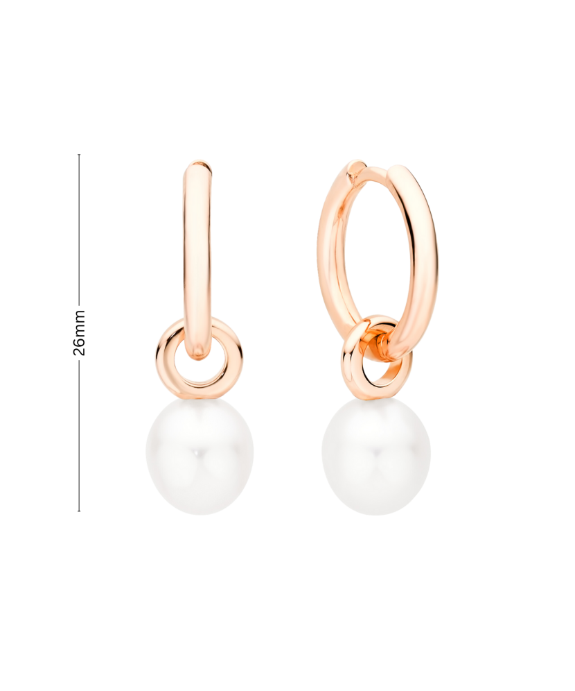 Apzeltīti sudraba auskari ar pērlēm un cirkonijiem - Goldinga