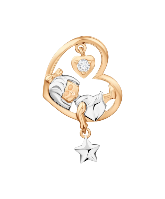 Zelta piekariņš ar cirkoniju "Meitene mēnesī" - Goldinga