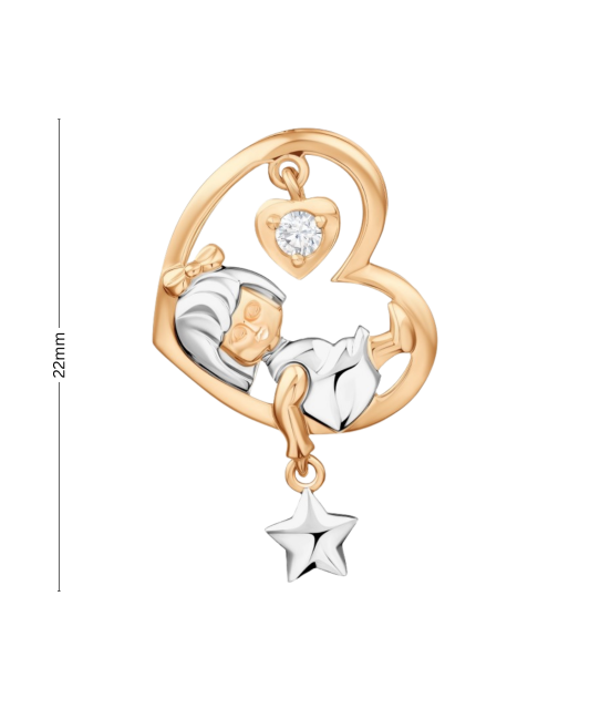 Zelta piekariņš ar cirkoniju "Meitene mēnesī" - Goldinga