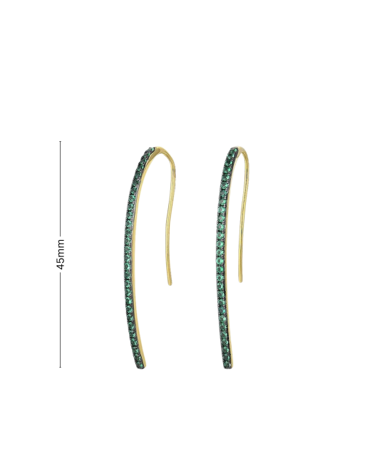 Позолоченные серебряные серьги со шпинелями