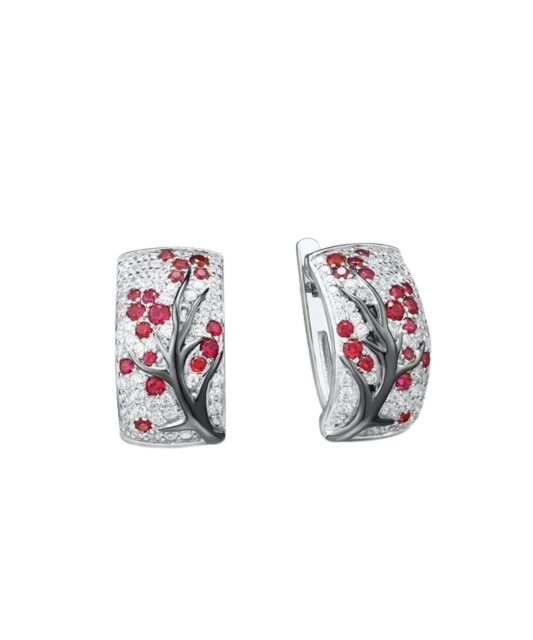 Sudraba auskari ar spineļiem un cirkoniem - Goldinga