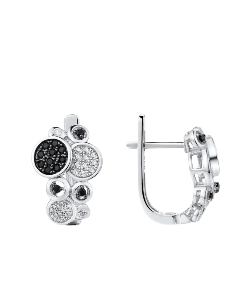 Sudraba auskari ar cirkonijiem un špineļiem - Goldinga