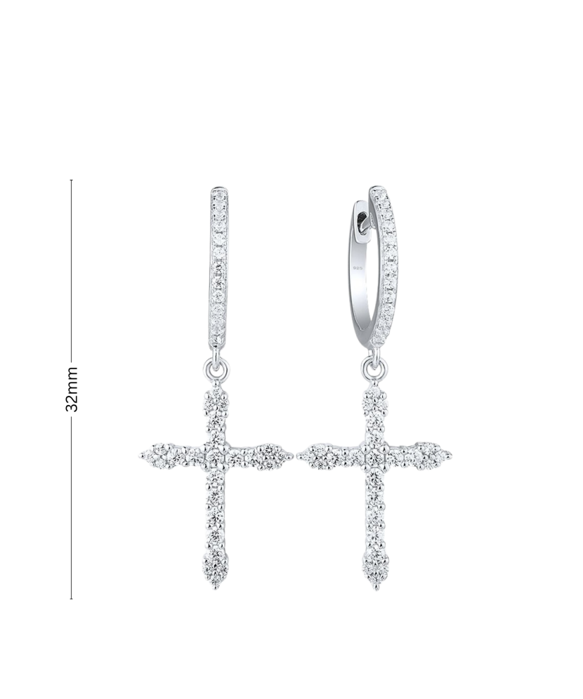 Sudraba auskari ar cirkoniem "Krusti"