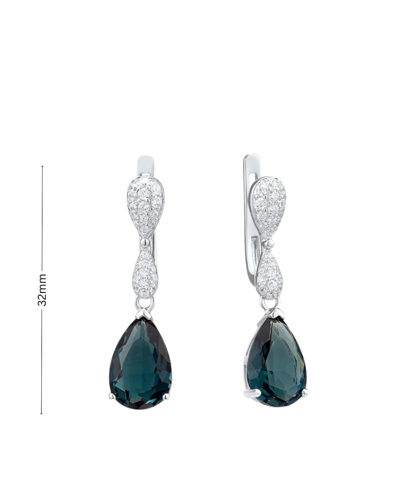 Серьги из серебра с цирконами