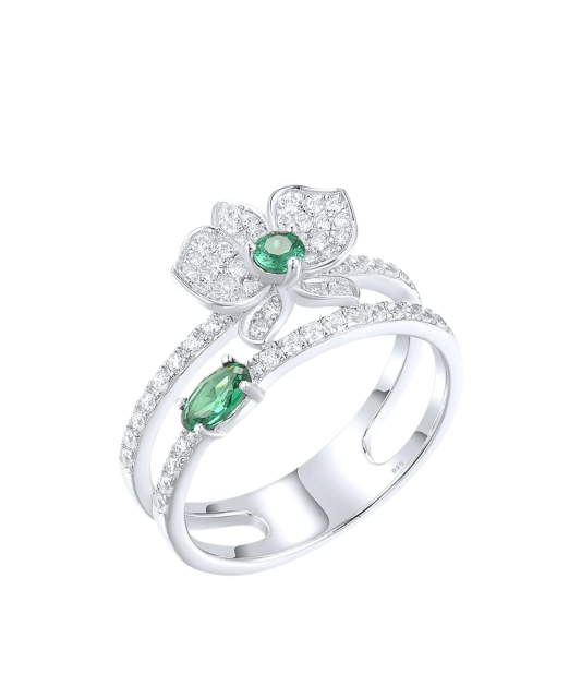 Sudraba gredzens ar cirkonijiemun špineļiem - Goldinga