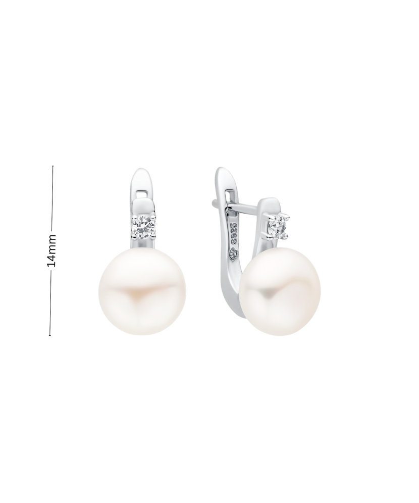 Sudraba auskari ar pērlēm un cirkonijiem - Goldinga