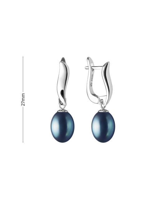 Серьги из серебра с жемчугом