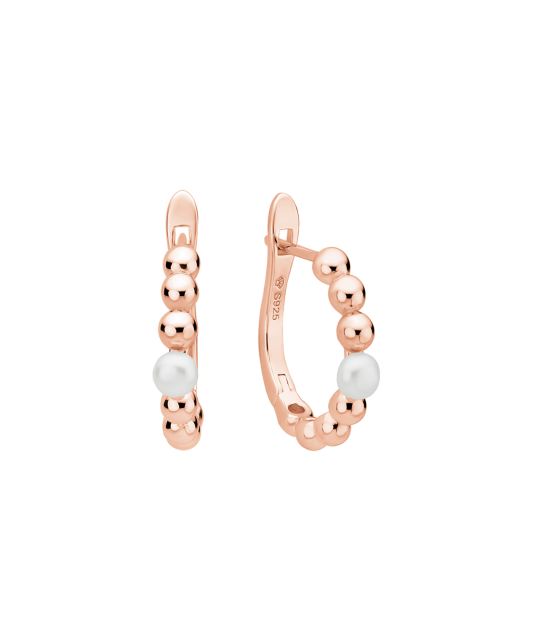 Apzeltīti sudraba auskari ar pērlēm