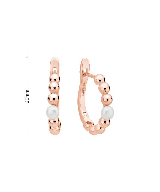 Apzeltīti sudraba auskari ar pērlēm