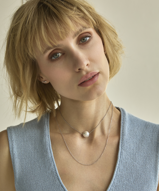 Sudraba ķēdīte ar Kasumi pērli - Goldinga