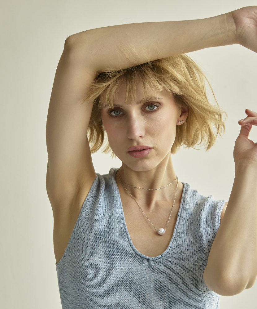 Sudraba ķēdīte ar Kasumi pērli - Goldinga