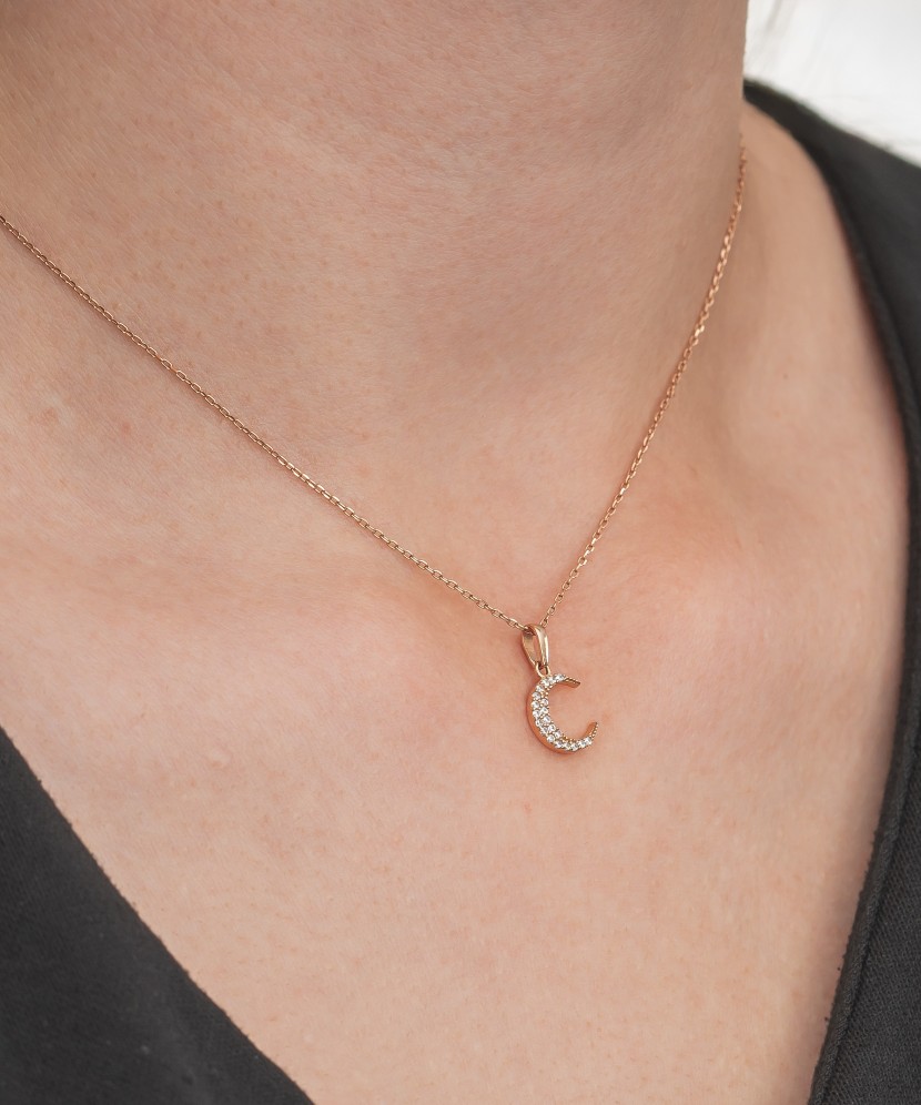 Золотой подвеска с цирконами