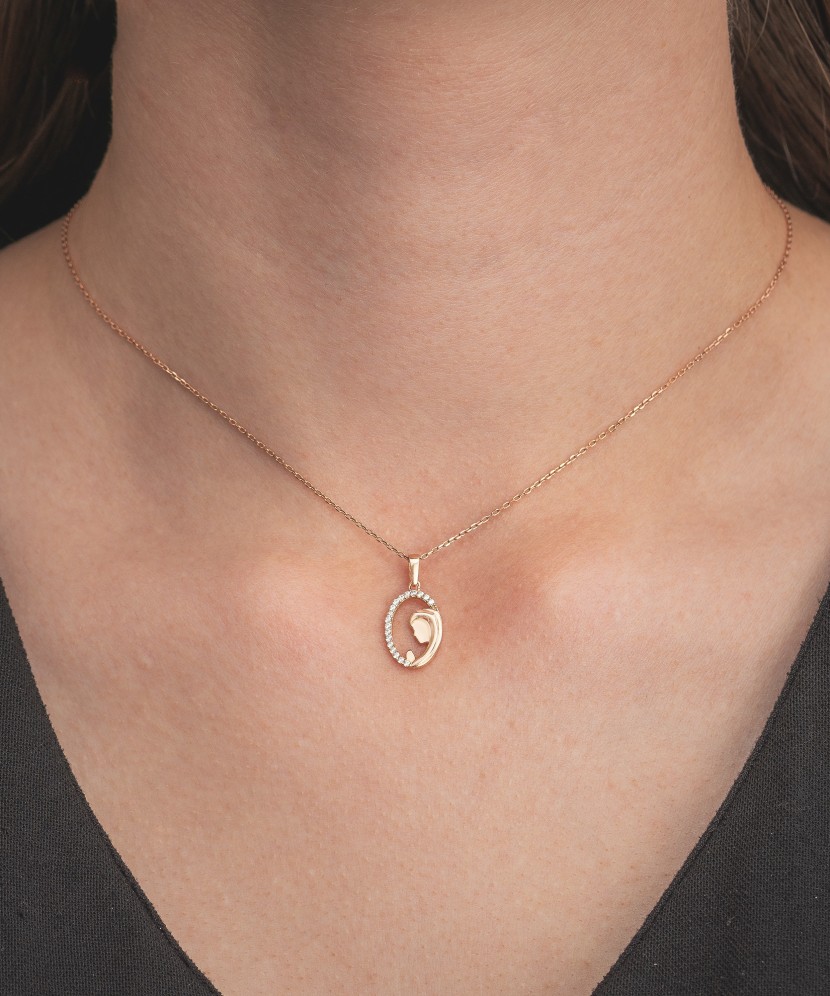 Золотой подвеска с цирконами