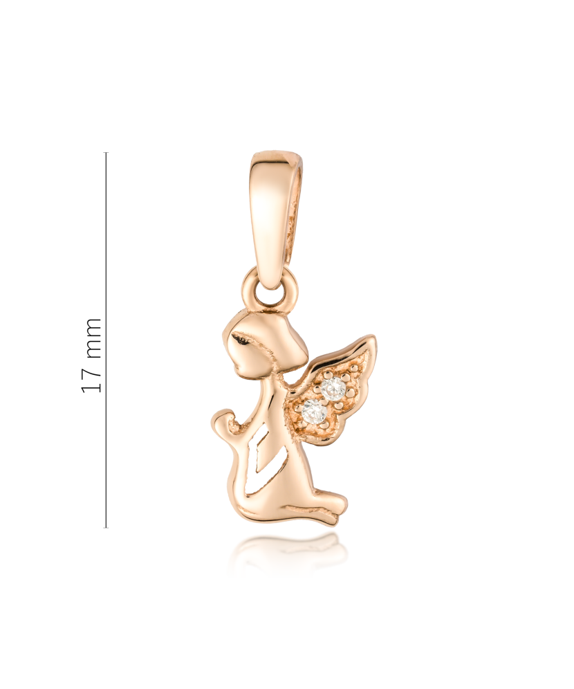 Zelta piekariņš ar cirkonijiem "Eņģelis"