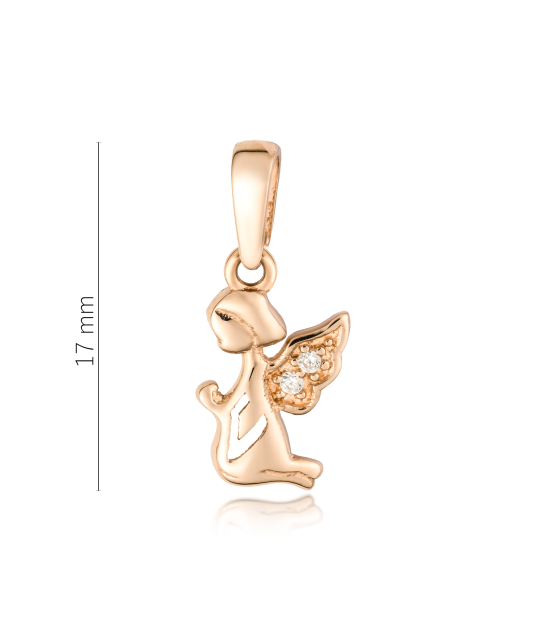 Zelta piekariņš ar cirkonijiem "Eņģelis"