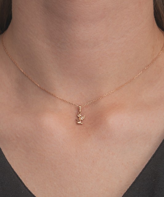 Zelta piekariņš ar cirkonijiem "Eņģelis"