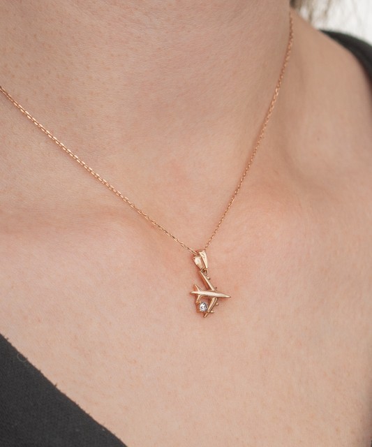 Золотой подвеска с цирконами