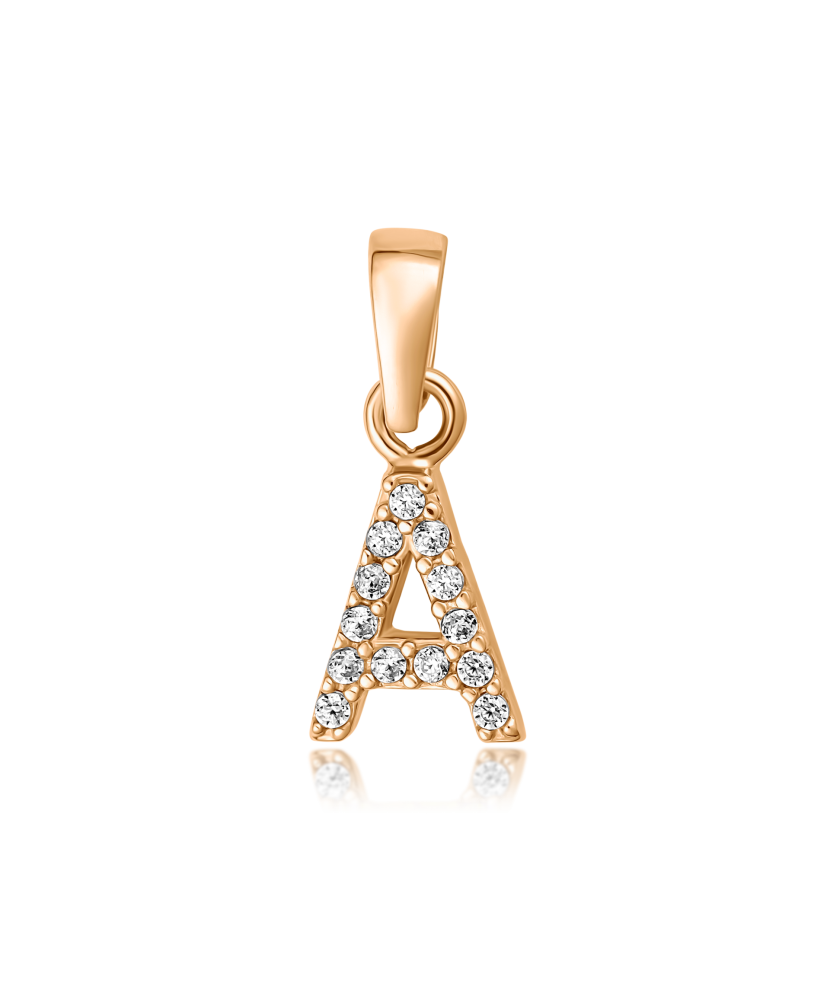 Zelta piekariņš ar cirkonijiem, A burts