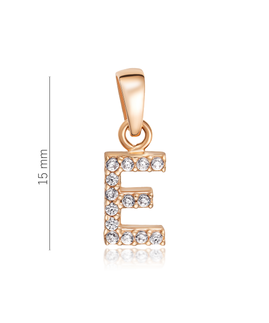 Золотой подвеска с цирконами буква E