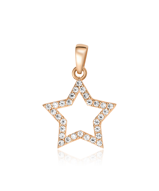 Zelta piekariņš ar cirkonijiem "Zvaigzne"