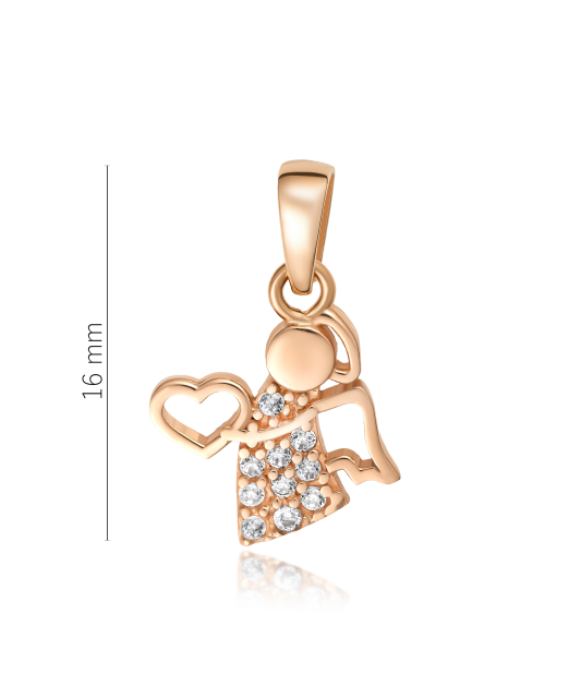 Золотой подвеска с цирконами "Ангел"