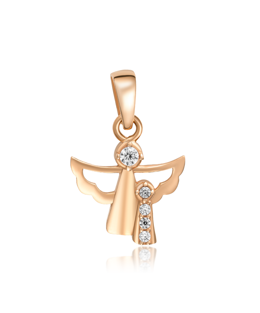 Zelta piekariņš ar cirkonijiem "Eņģelis" - Goldinga