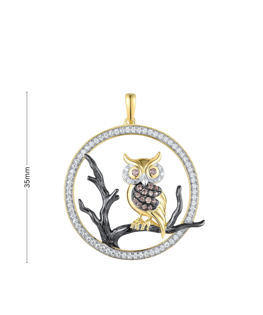 Позолоченная подвеска из серебра с цирконами