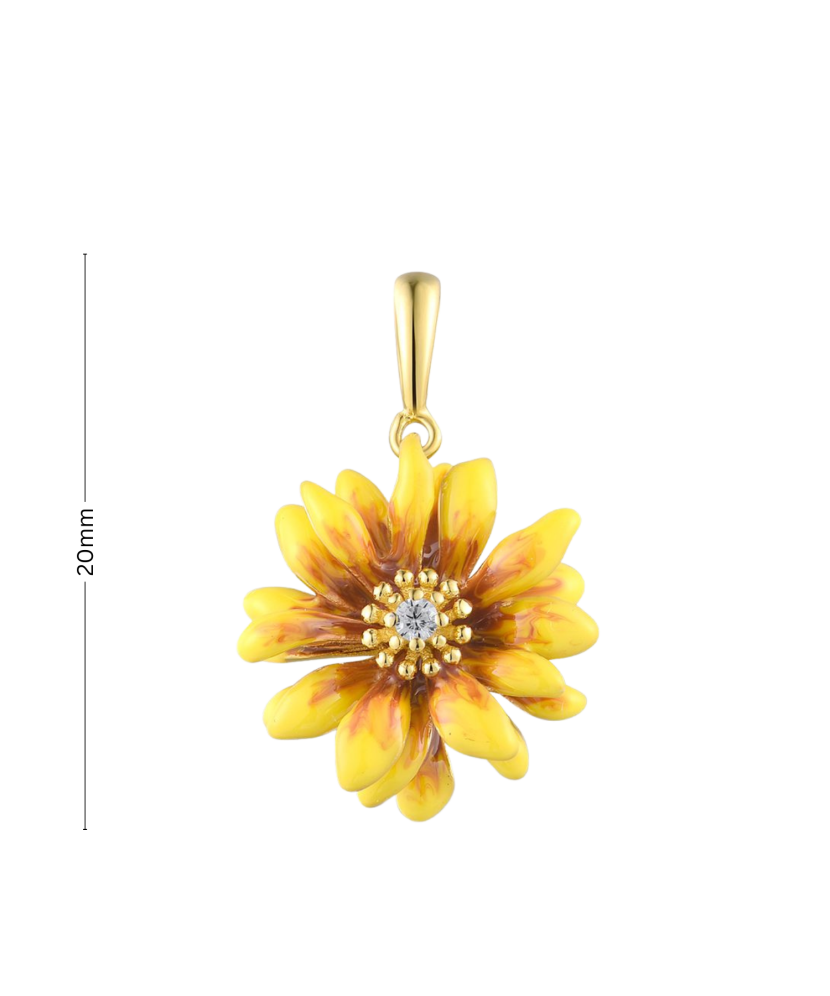 Кольцо из золочёного серебра с фианитами