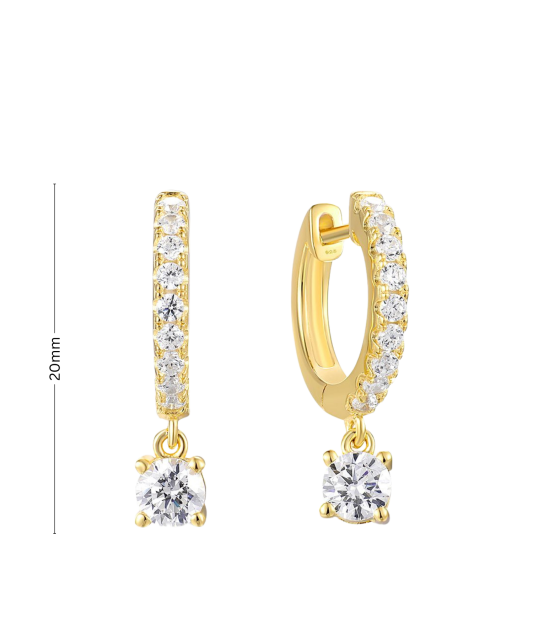 Apzeltīti sudraba auskari ar cirkonijiem