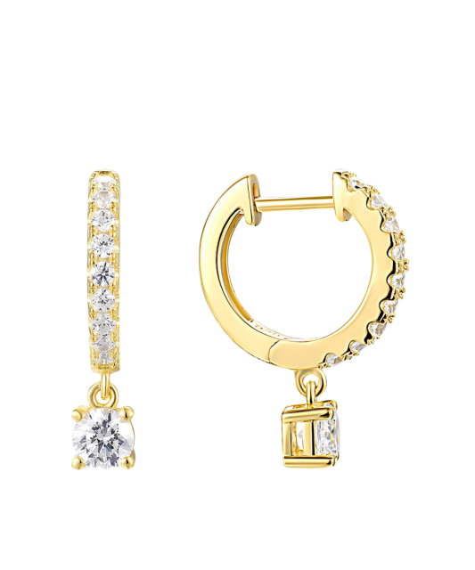 Apzeltīti sudraba auskari ar cirkonijiem