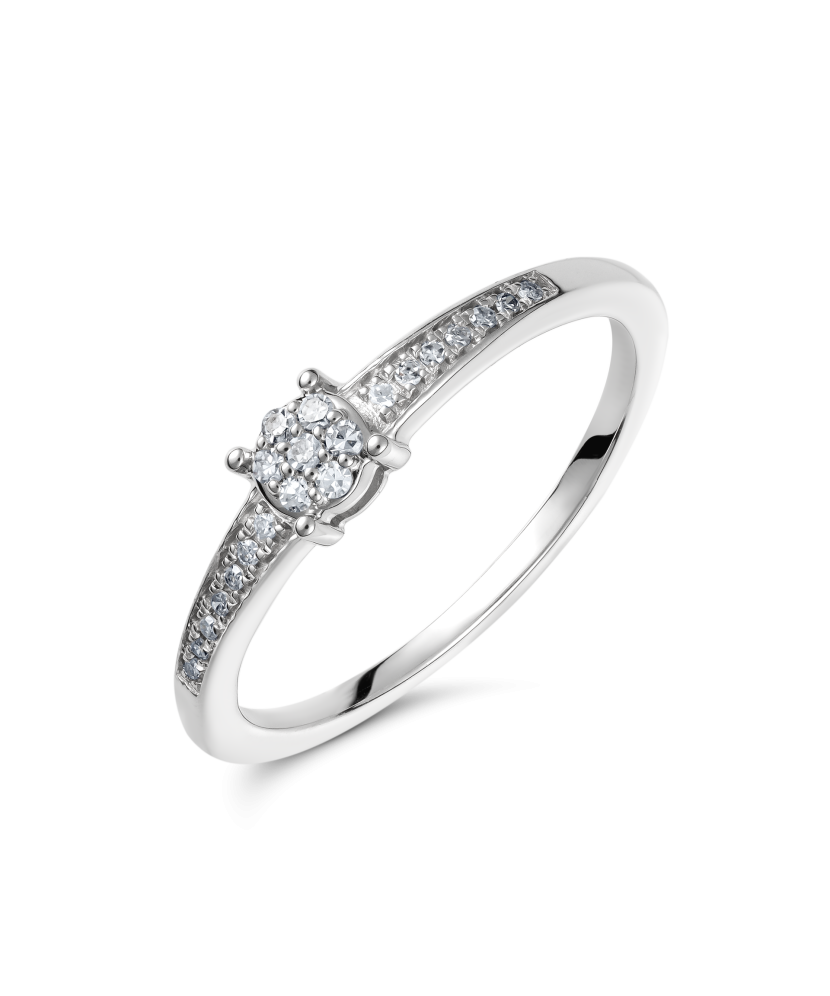 Baltā zelta gredzens ar dimantiem