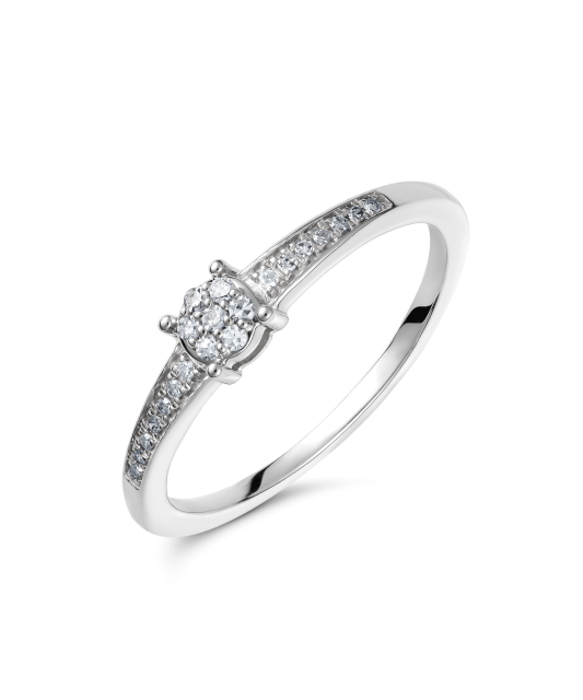 Baltā zelta gredzens ar dimantiem