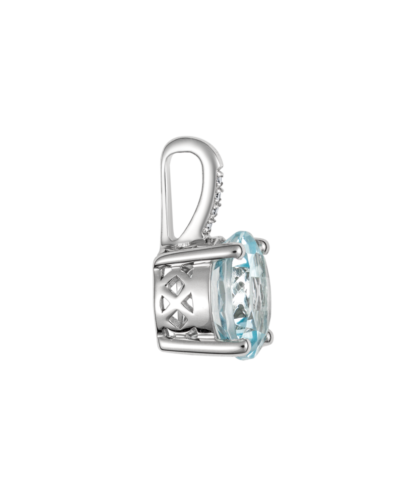 Baltā zelta kulons ar topāzu un dimantiem