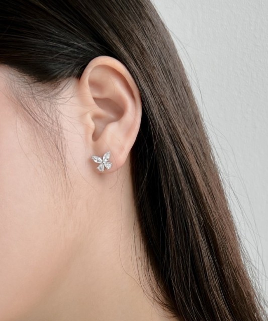 Sudraba auskari ar cirkonijiem "Tauriņi"