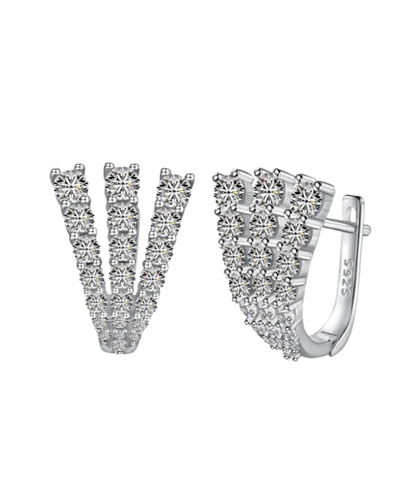 Серьги из серебра с цирконами